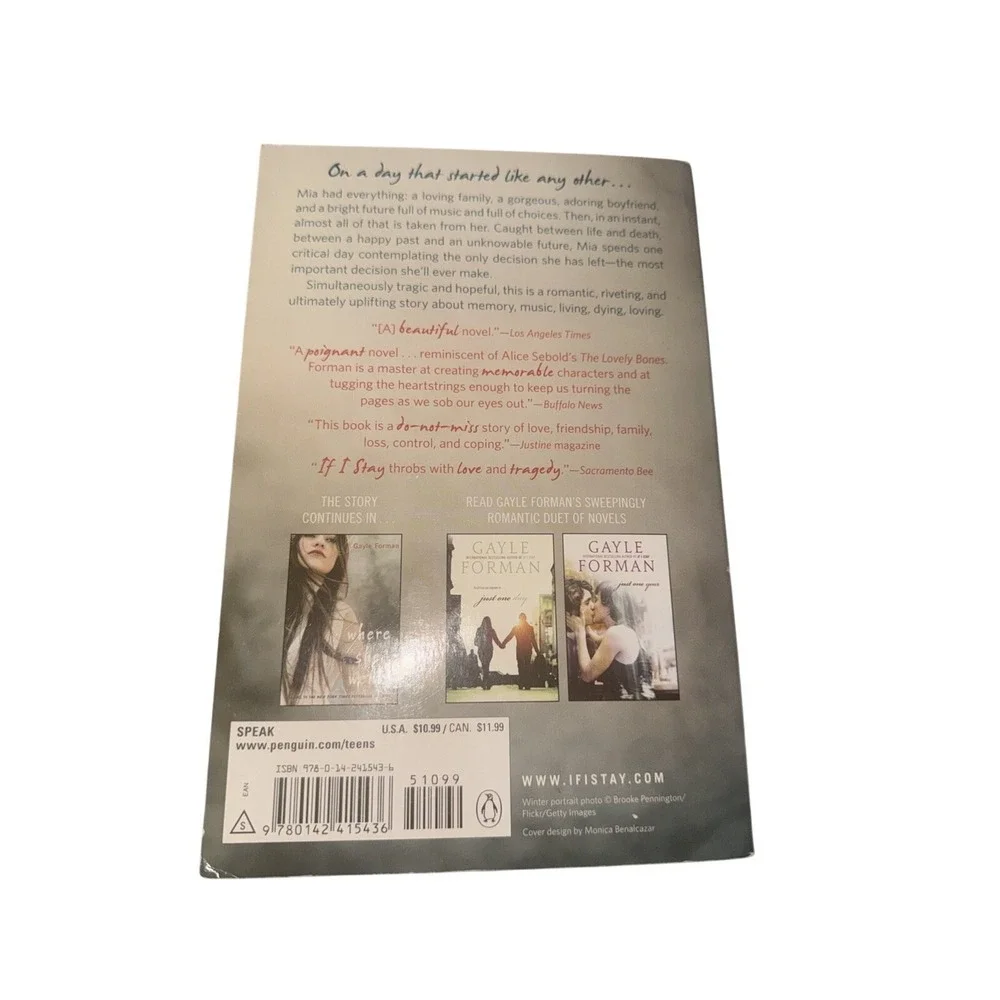 If I Stay by‎ New York Times Bestseller - Gayle Forman (2010, Paperback)